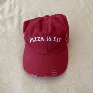 'Pizza is Lit' Baseball Hat NWOT